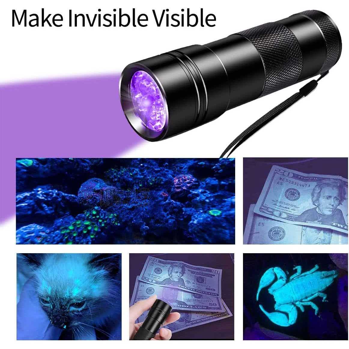 Beike UV Flashlight Black Light Small Portable Blacklight Flashlight UV Light - Image 2