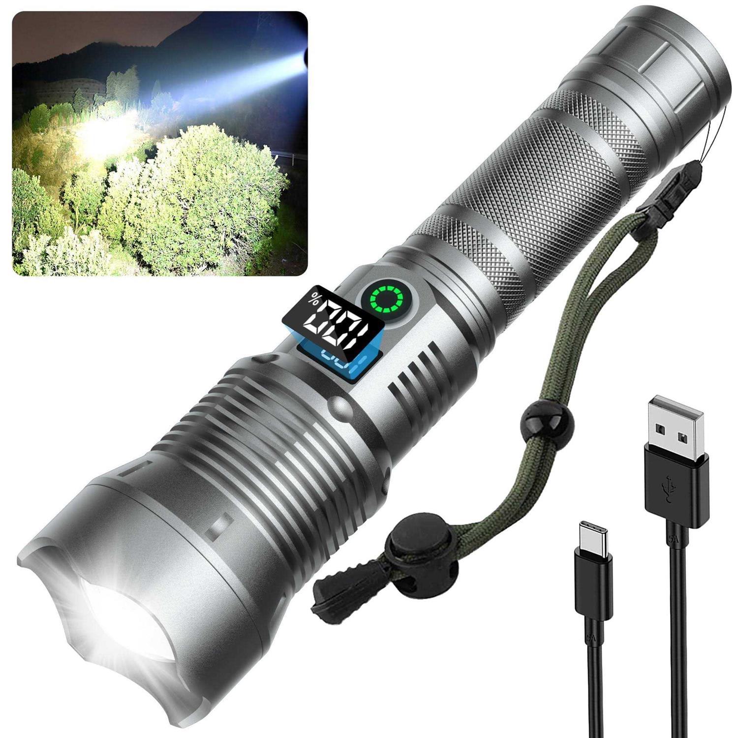 NJ FOREVER Super Bright Flash Light 900,000 High Lumens Rechargeable LED Flashlights