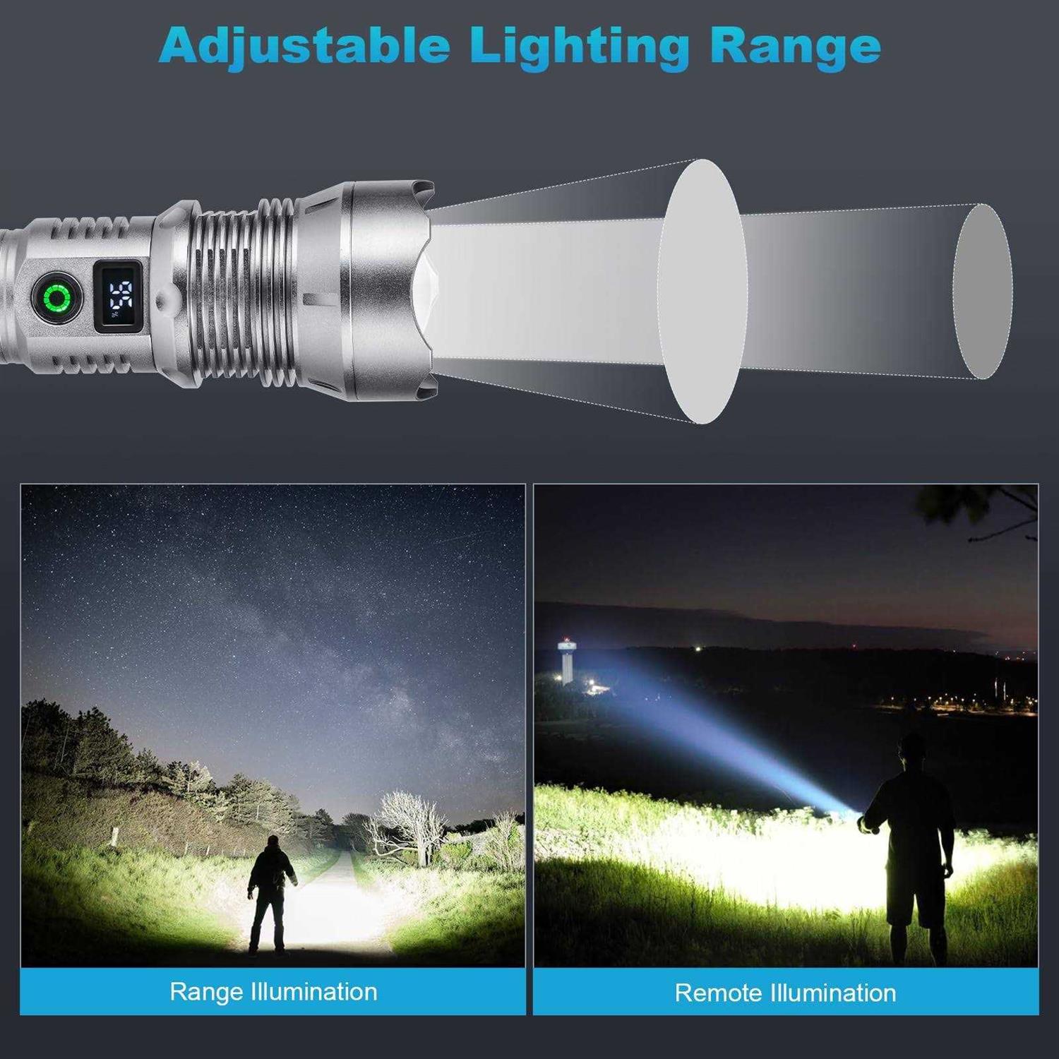 NJ FOREVER Super Bright Flash Light 900,000 High Lumens Rechargeable LED Flashlights - Image 2