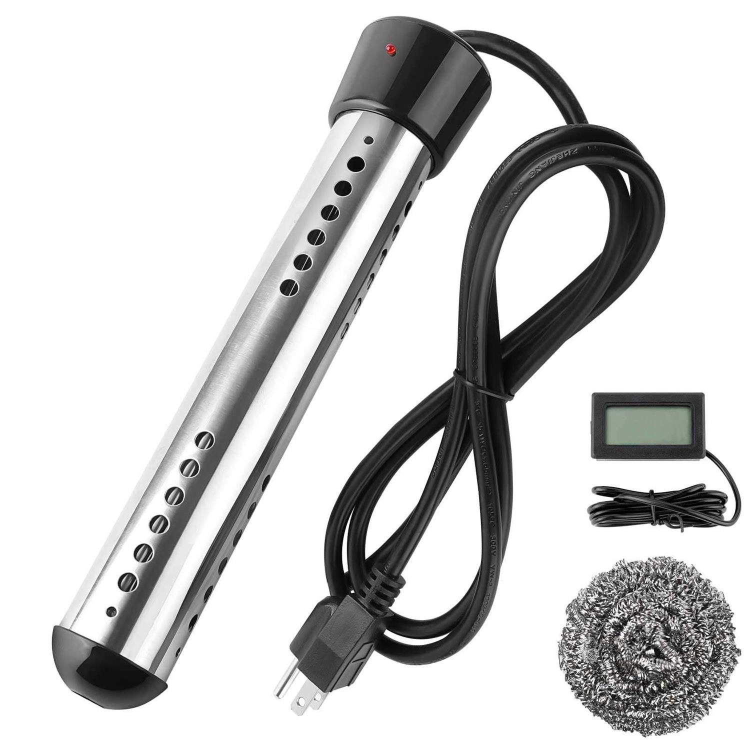 NiaoChao 2000W Immersion Water Heater Portable Water Heater Electric with 304 Stainless Steel Anti-scalding