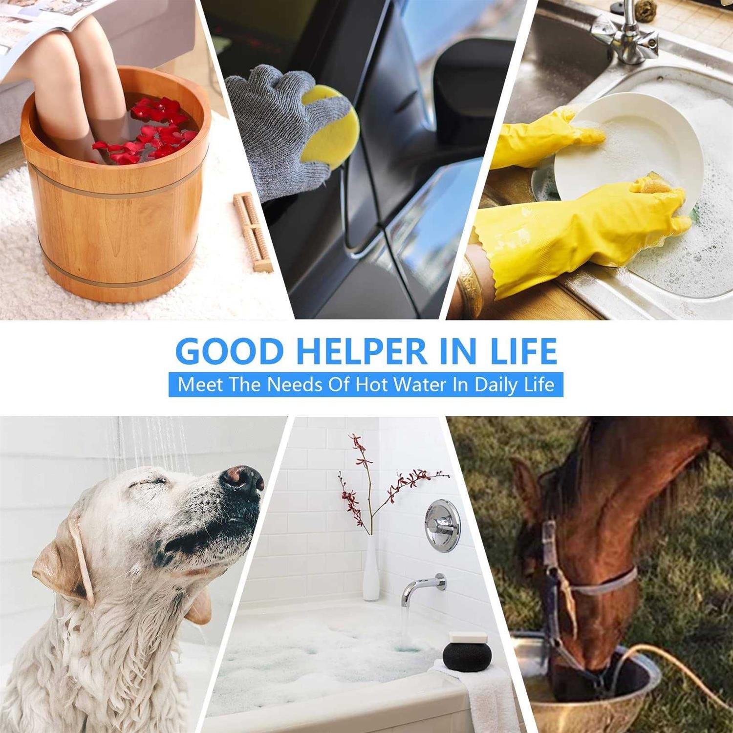 NiaoChao 2000W Immersion Water Heater Portable Water Heater Electric with 304 Stainless Steel Anti-scalding - Image 3