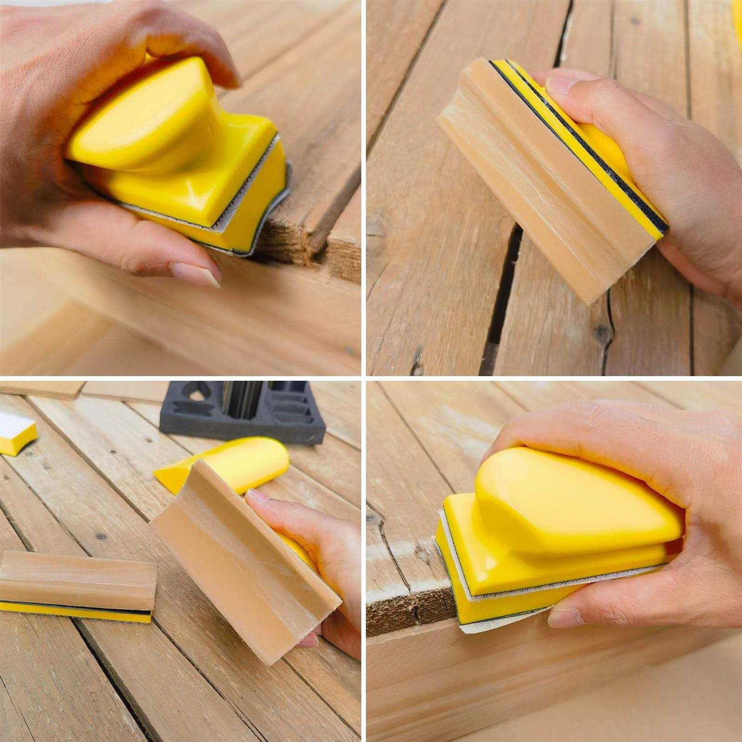 16 Pcs Contoured Profile Sanding Block Set Hook and Loop Foam Material Hand Sander Block - Image 3