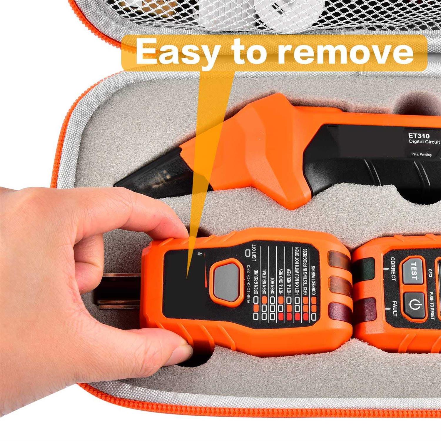 Case Compatible with Klein Tools ET310 AC Circuit Breaker Finder & 80041 Outlet Repair Tool Kit & Rt250 GFCI Receptacle Tester. Electrical Tools - Image 5