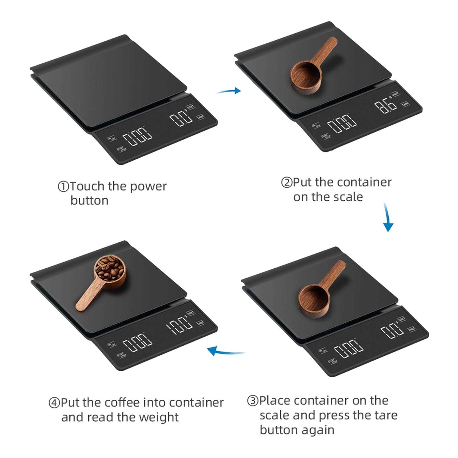 Nkove Digital Coffee Scale with Timer for Pour Over Maker Brew - Image 4