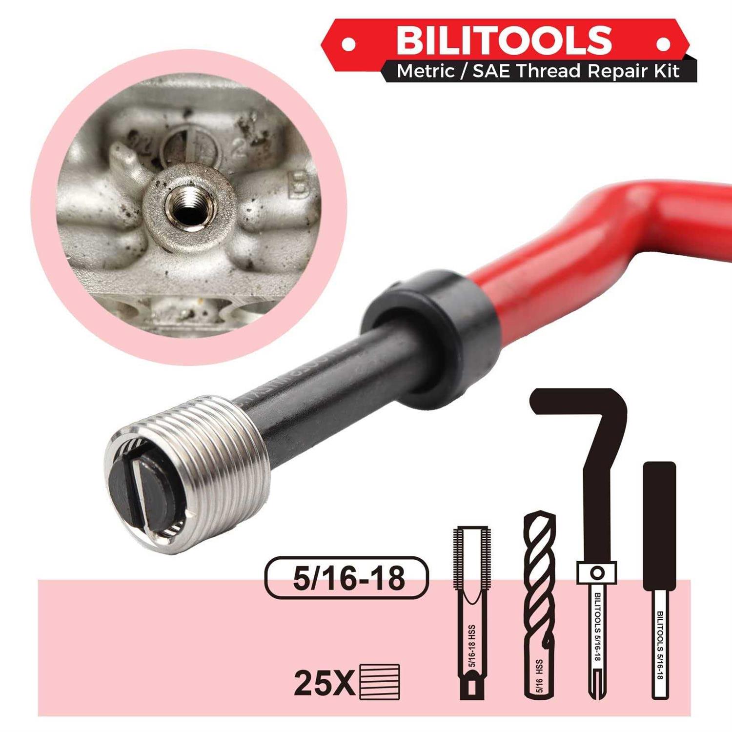 BILITOOLS 5/16-18 inch Thread Repair Kit - Image 3