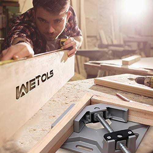 WETOLS Corner Clamp 2pcs 90 Degree Right Angle Clamp with Adjustable Aluminum Alloy Swing Jaw - Image 3