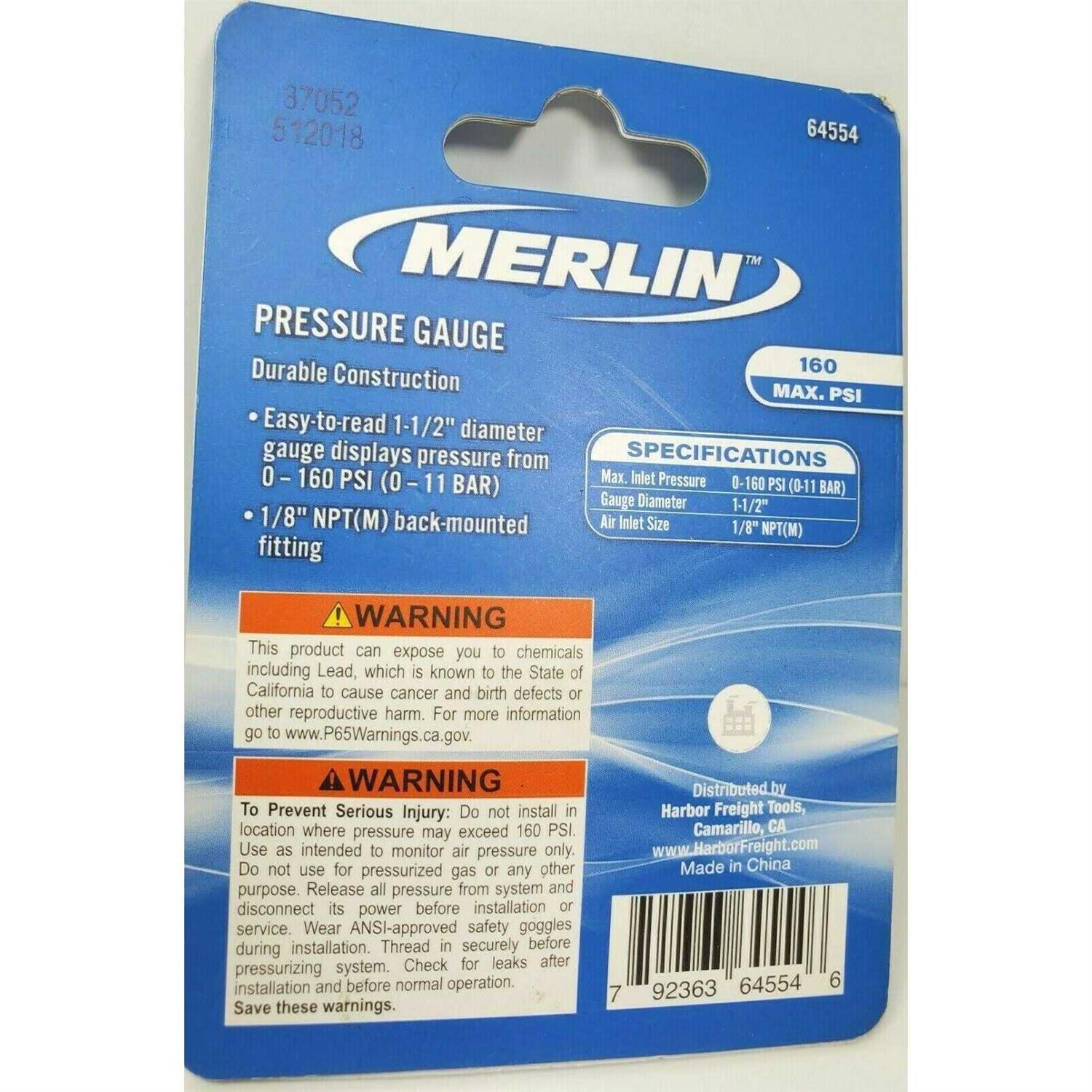 Merlin 160 PSI 1/8 in. NPT Dry Gauge - Image 5