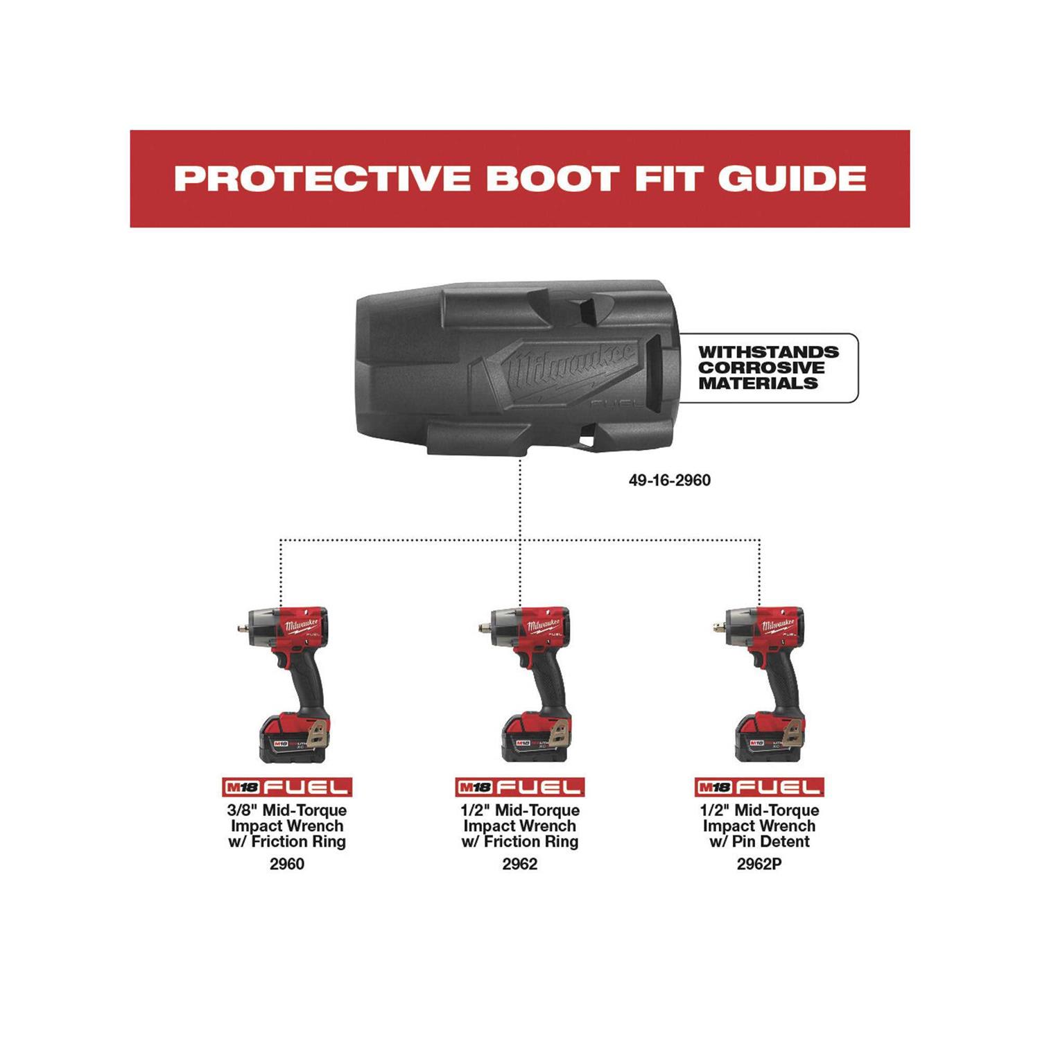 49-16-2960 Milwaukee M18 FUEL Mid-Torque Impact Wrench Protective Boot - Image 3