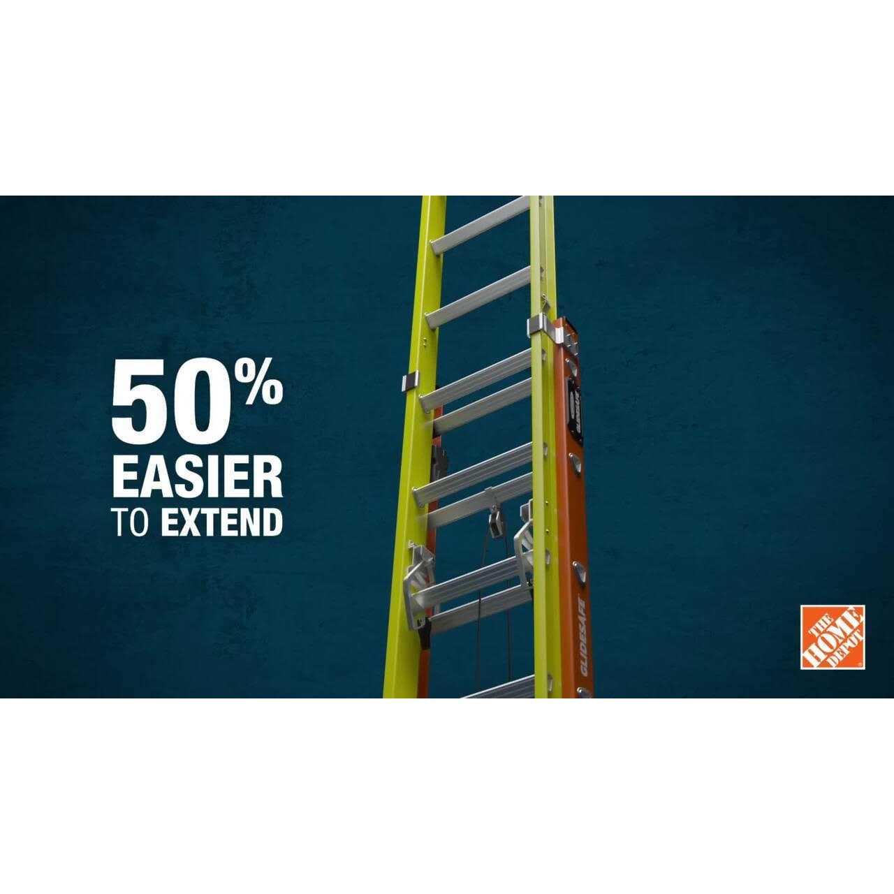 Werner Glidesafe Extension Ladder Fiberglass Tri Rung Type IA - Image 5