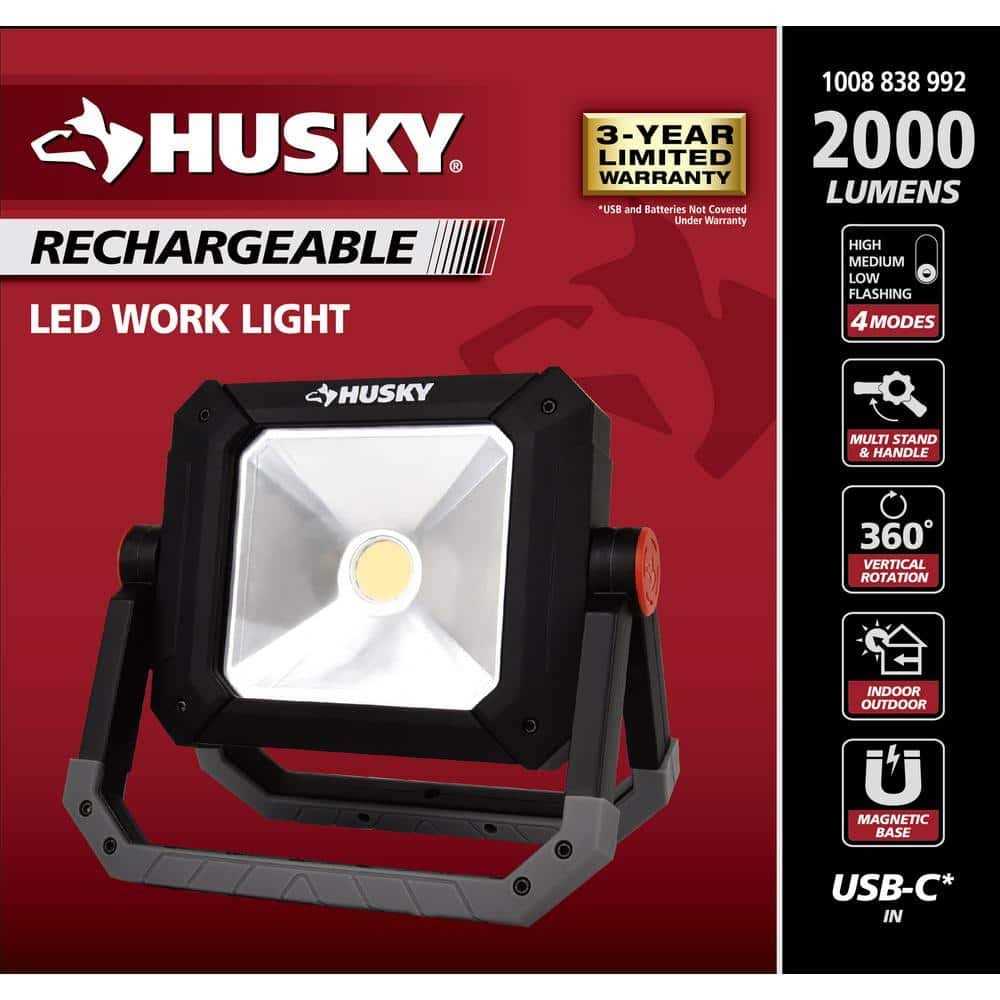 Husky EL2206 2000 Lumens Rechargeable LED Work Light