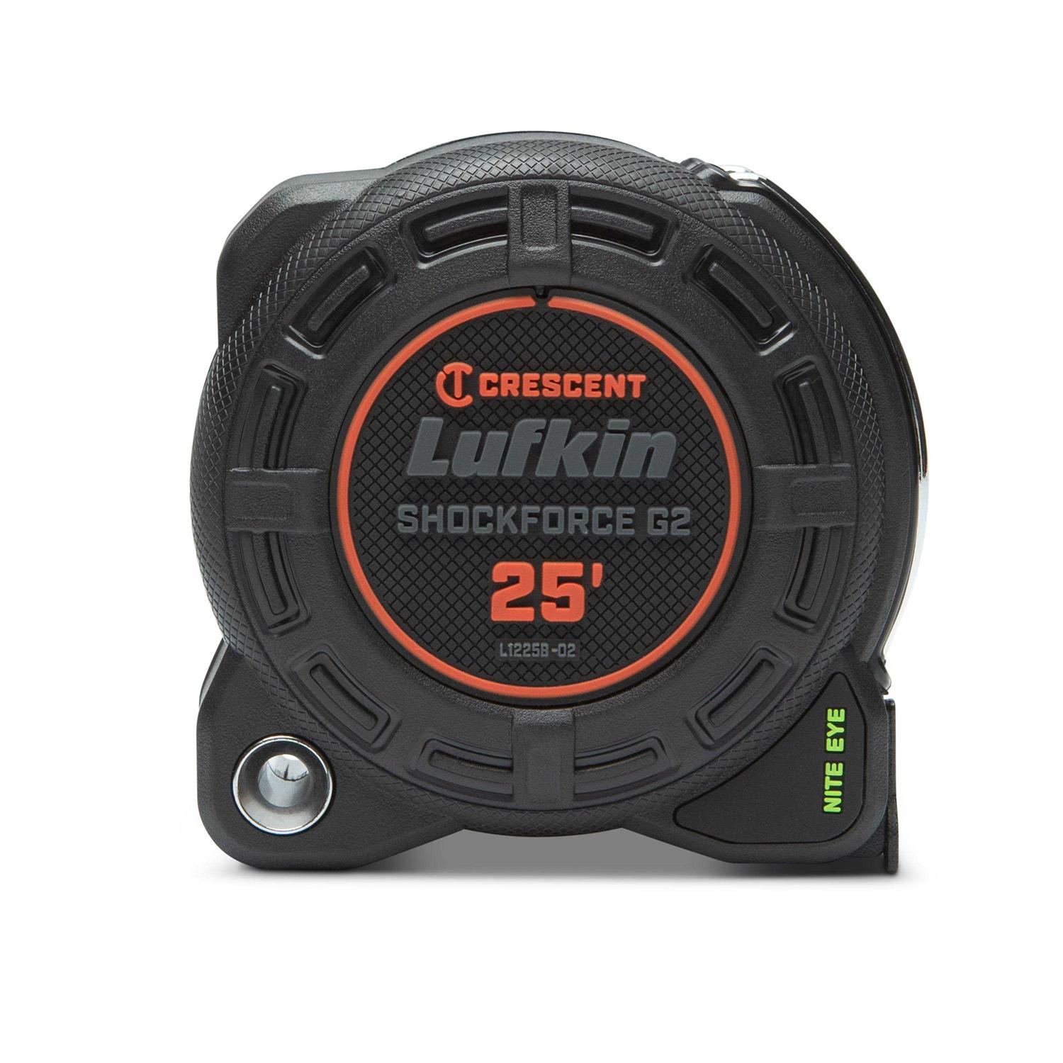 Crescent Lufkin Shockforce Nite Eye G2 25-ft Tape Measure L1225B-02