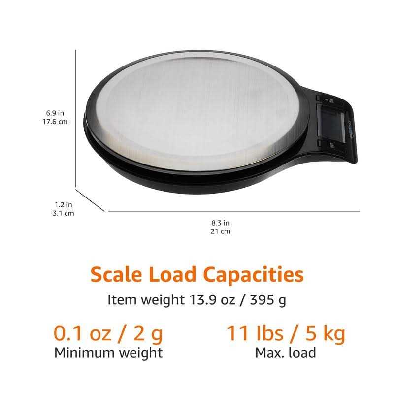 Basics Stainless Steel Digital Kitchen Scale with LCD Display - Image 2