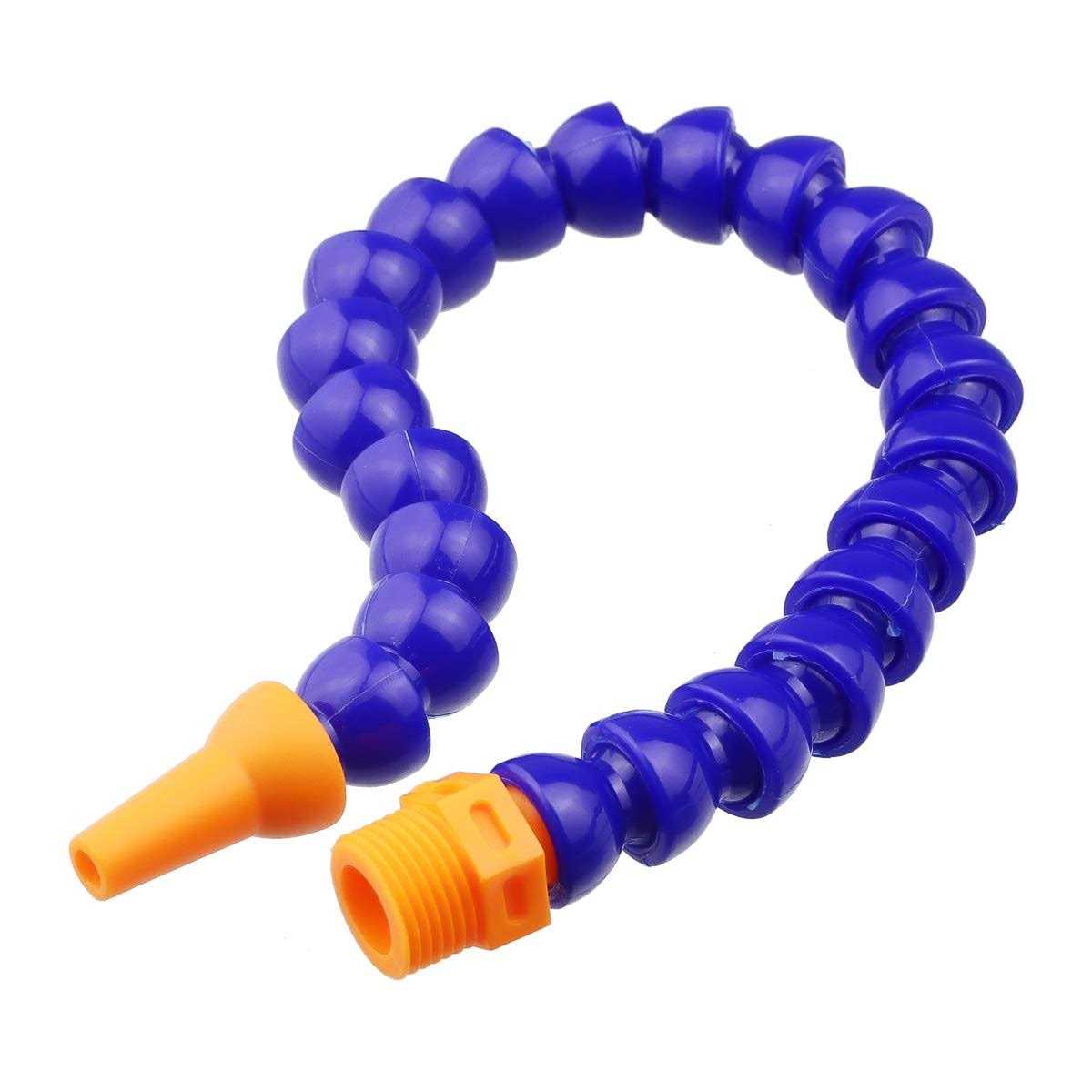 TOPPROS Pack of 10 Round Nozzle Flexible Oil Coolant Pipe Hose Blue Orange - Image 4