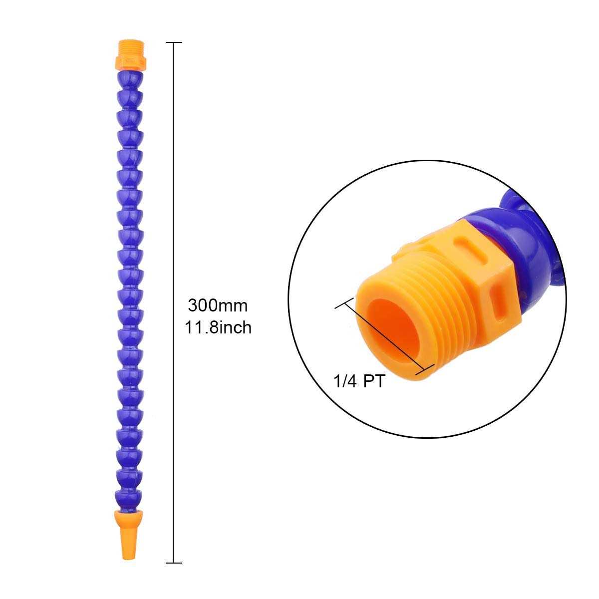 TOPPROS Pack of 10 Round Nozzle Flexible Oil Coolant Pipe Hose Blue Orange - Image 5