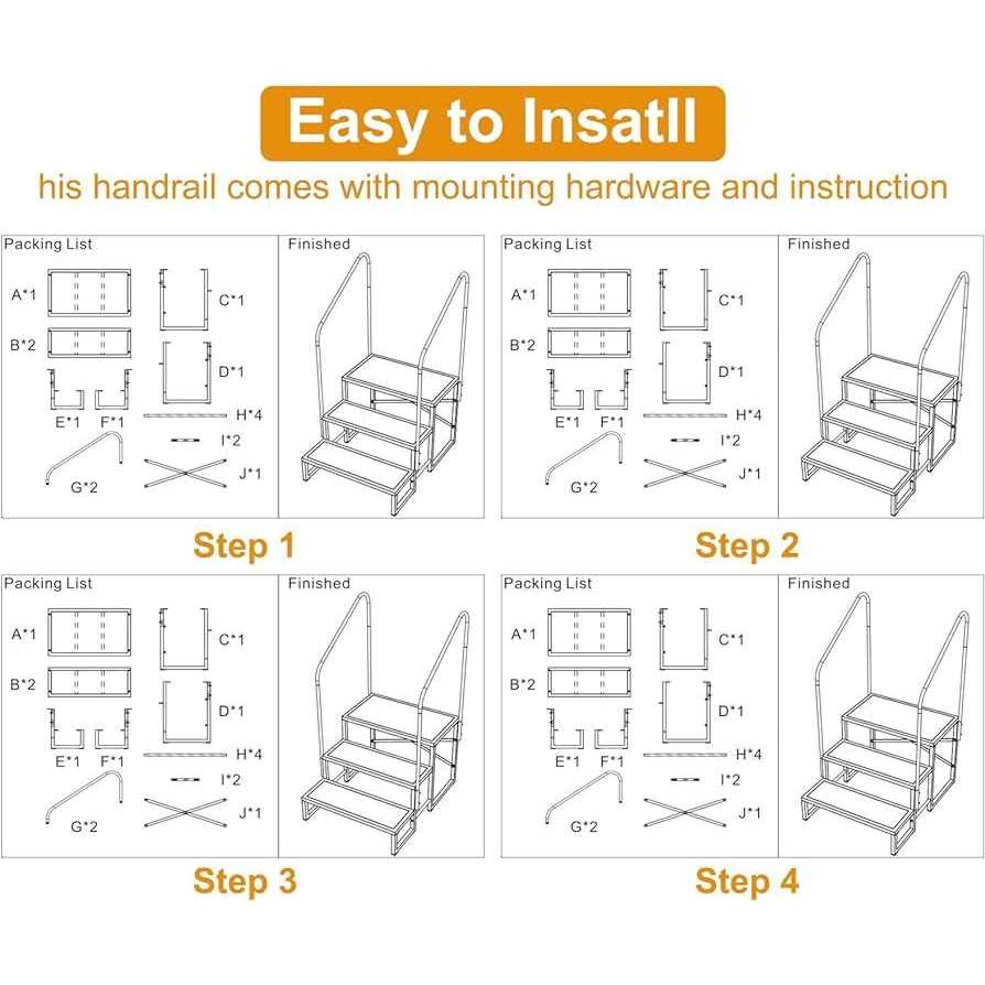 uyoyous 3 Step RV Stairs Updated Mobile Home Stairs Steps with Two handrails Outdoor RV Steel Step Ladder Support Economy Stair Riser for RVs&Travel Camper - Image 5