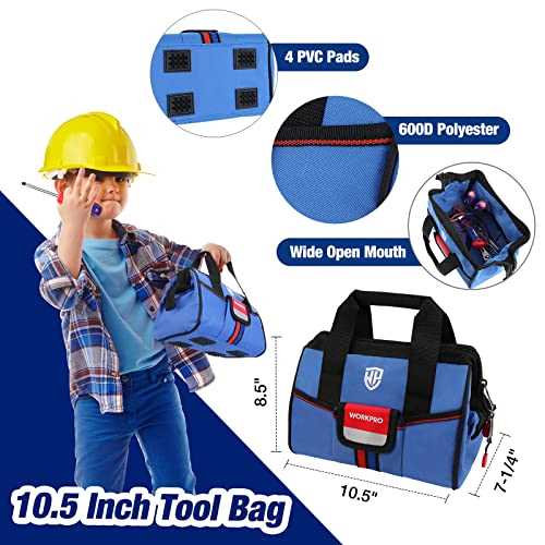 WORKPRO 9-Piece Kids Real Hand Tool Set, Blue Junior Tool Kit with Storage Bag for Boys, Girls, Children DIY Building and Woodworking, Age 8+ - Image 5