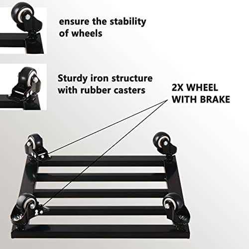 2 Packs Metal Square Plant Caddy with Wheels 12” Iron Wrought Rolling Plant Stand with Casters Heavy-Duty Plant Dolly for Indoor and Outdoor Plant - Image 5
