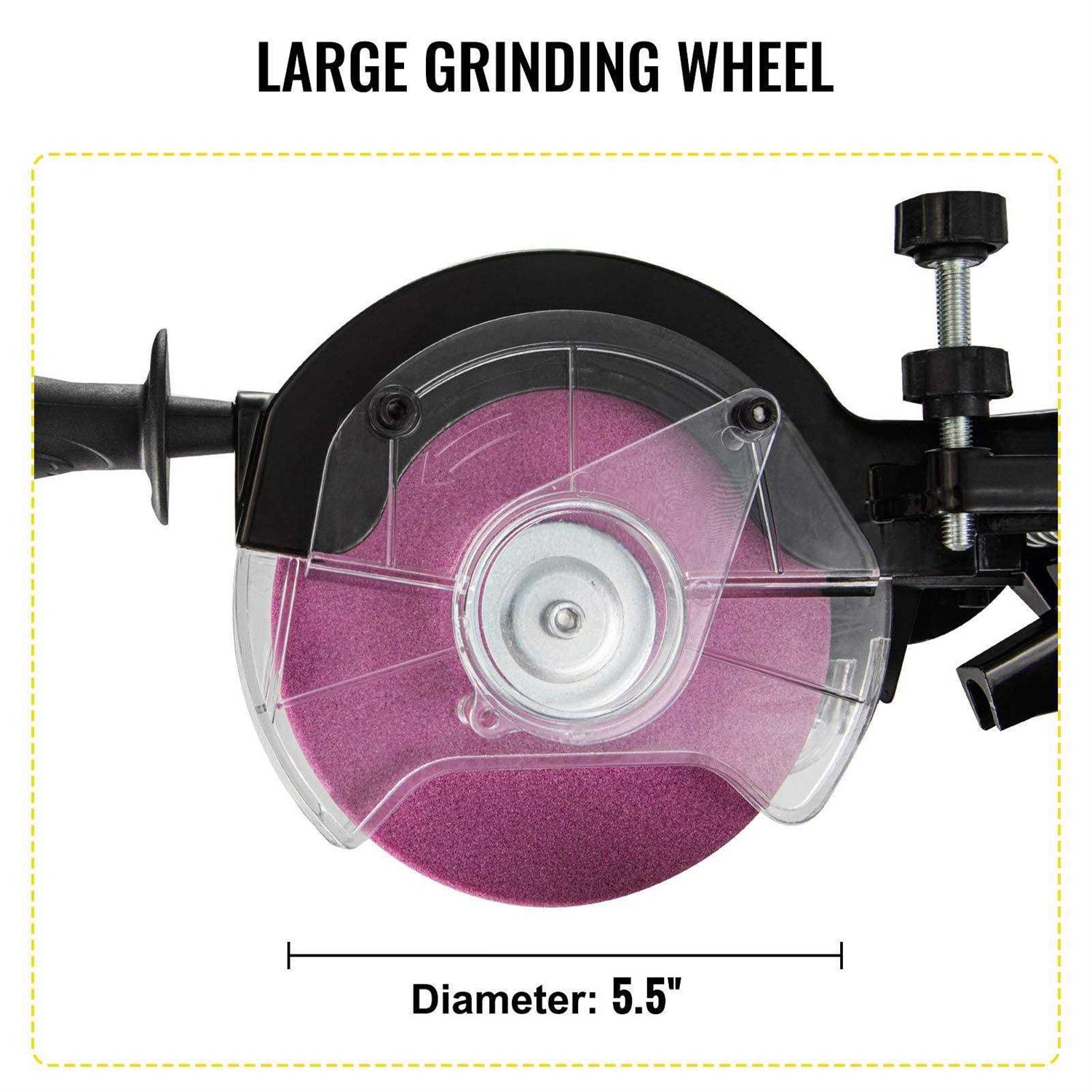 VEVOR Electric Chainsaw Sharpener 230W, Chain Grinder 3000RPM, Saw Chain Grinder with 1/8 and 3/16 Inch Grinding Wheels - Image 5