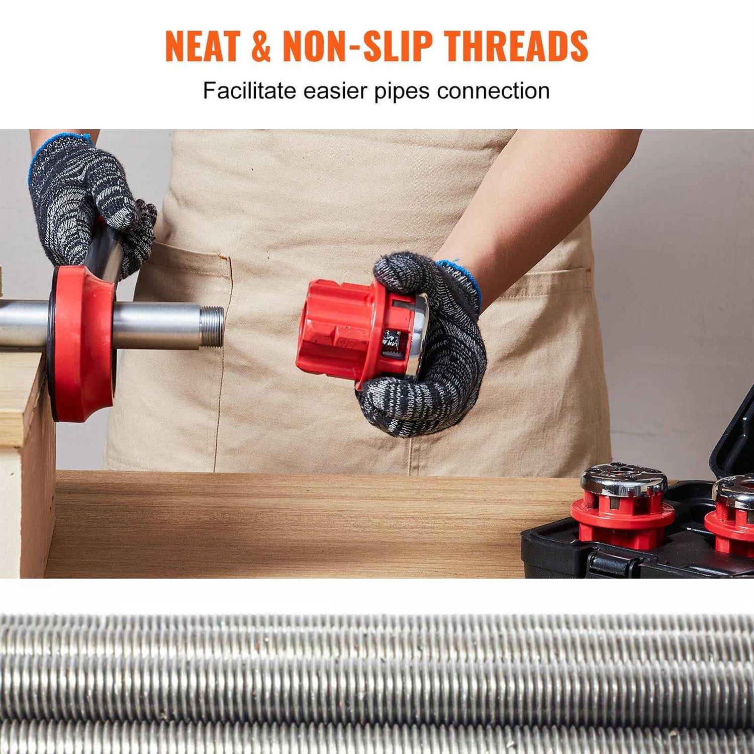 VEVOR Ratchet Pipe Threader Kit 1/2 NPT 3/4 NPT 1 NPT Manual Ratcheting Pipe Threader - Image 4