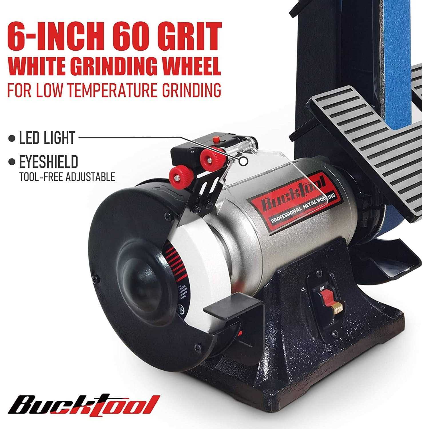 Bucktool Combo 2 x 42 Belt Sander 6 Bench Grinder - Image 5