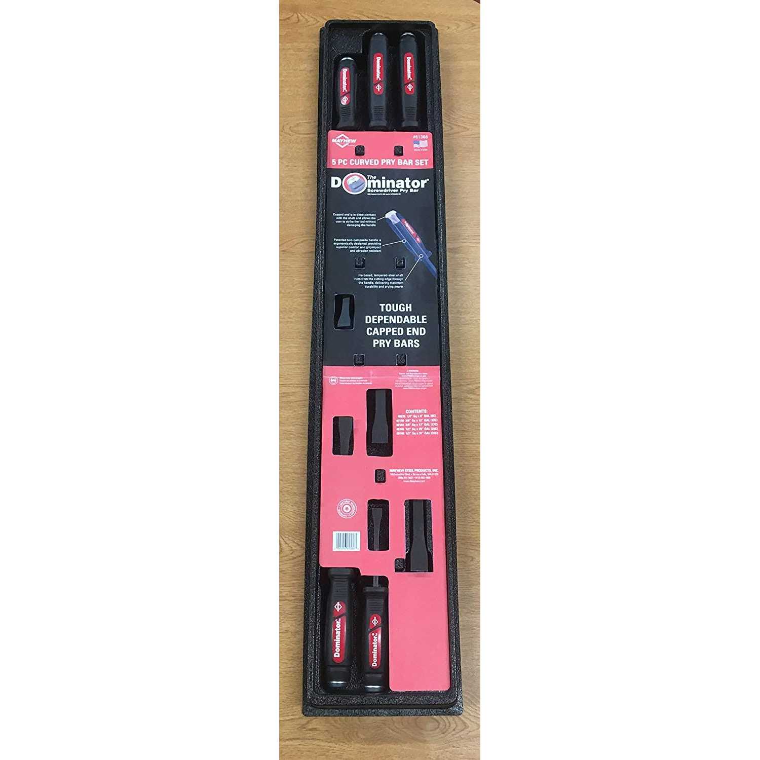 Mayhew 5 Piece Dominator Curved Pry Bar Set 61366 - Image 5