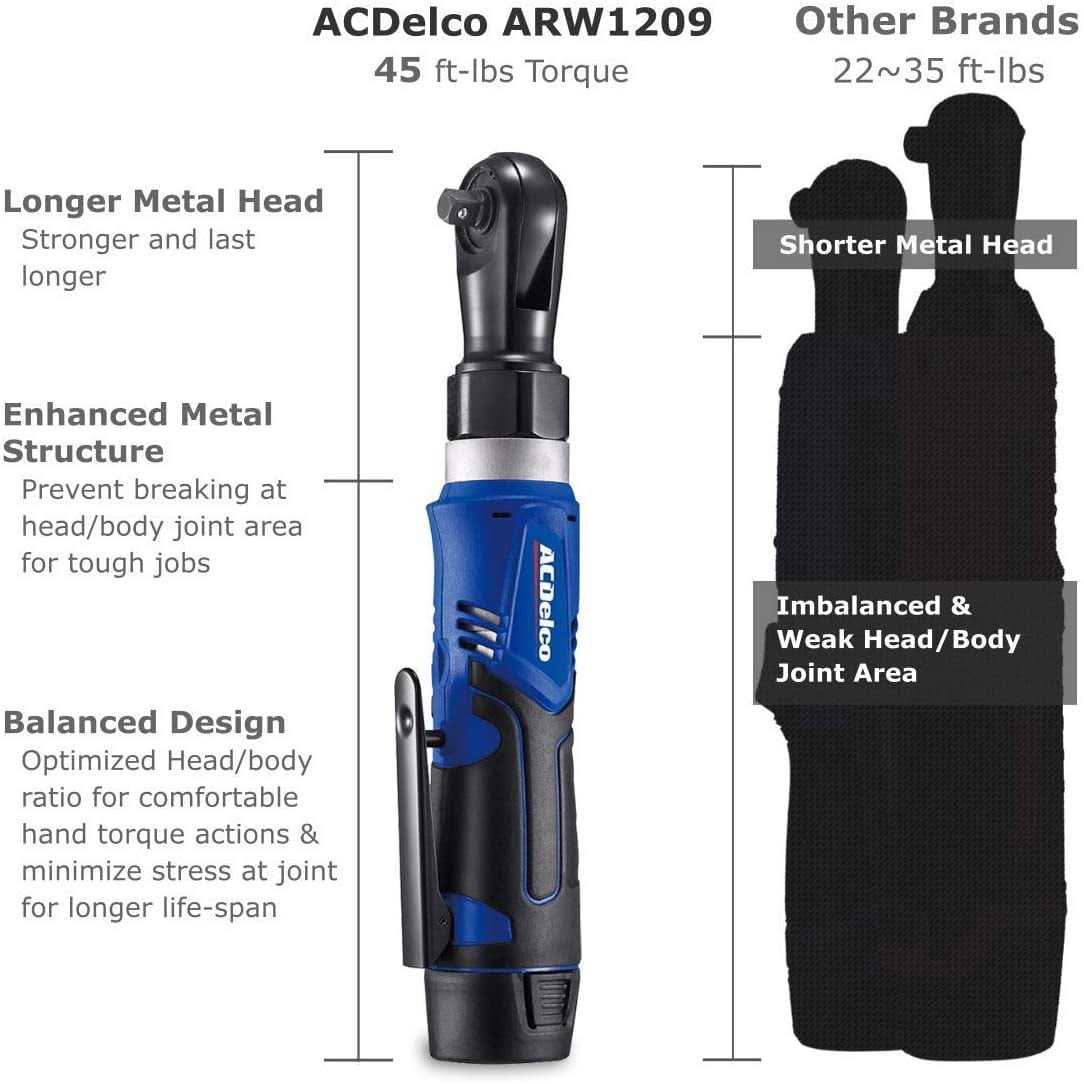 ACDelco G12 12V 3/8 Cordless Ratchet Wrench - Image 4