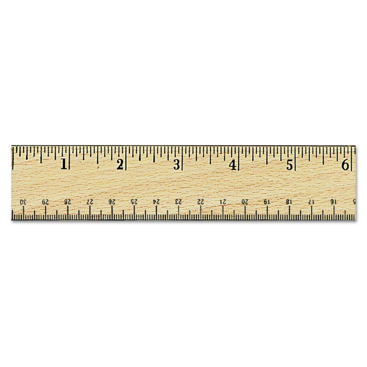 Universal Flat Wood Ruler w/Double Metal Edge