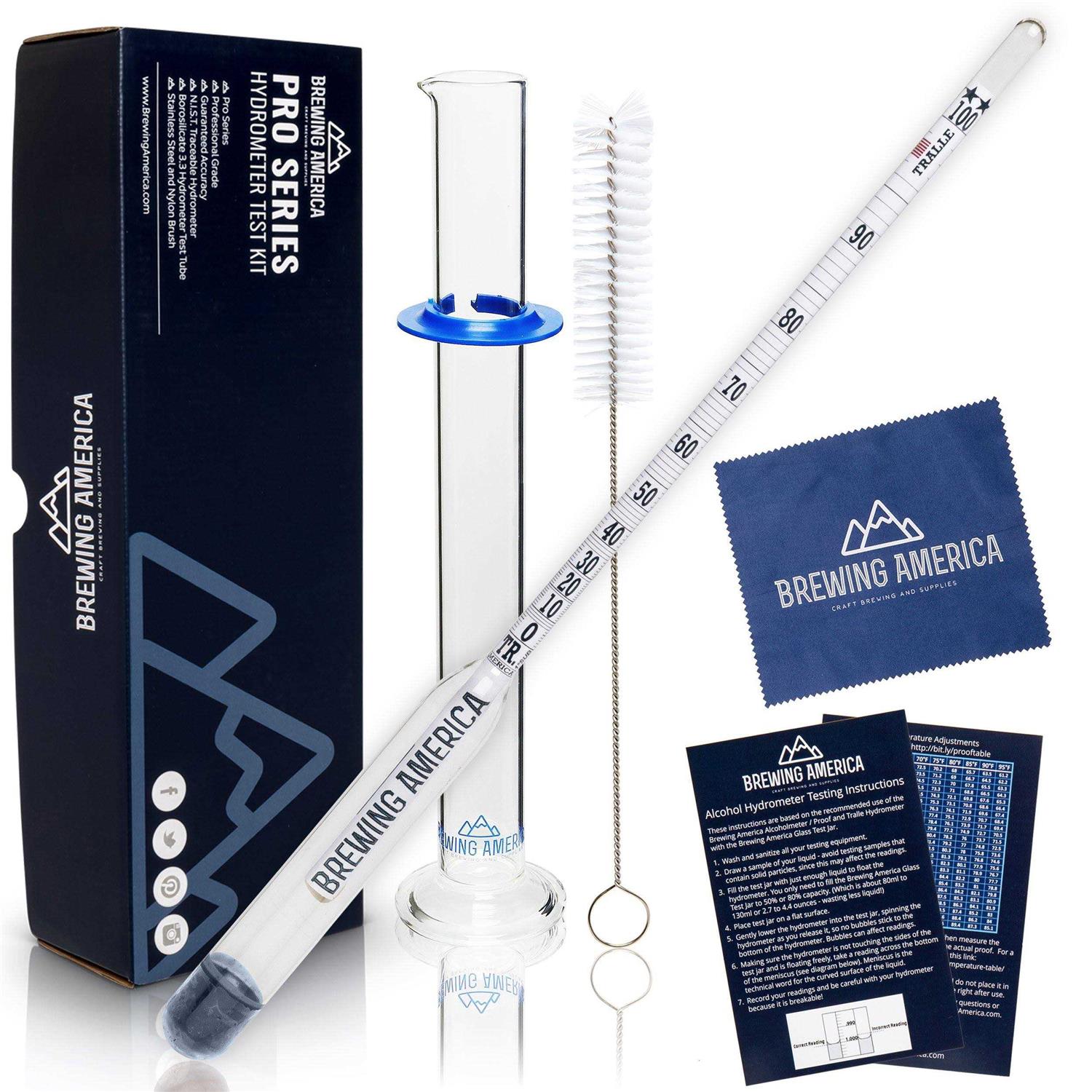 Proof and Tralle Alcoholmeter Hydrometer Test Kit