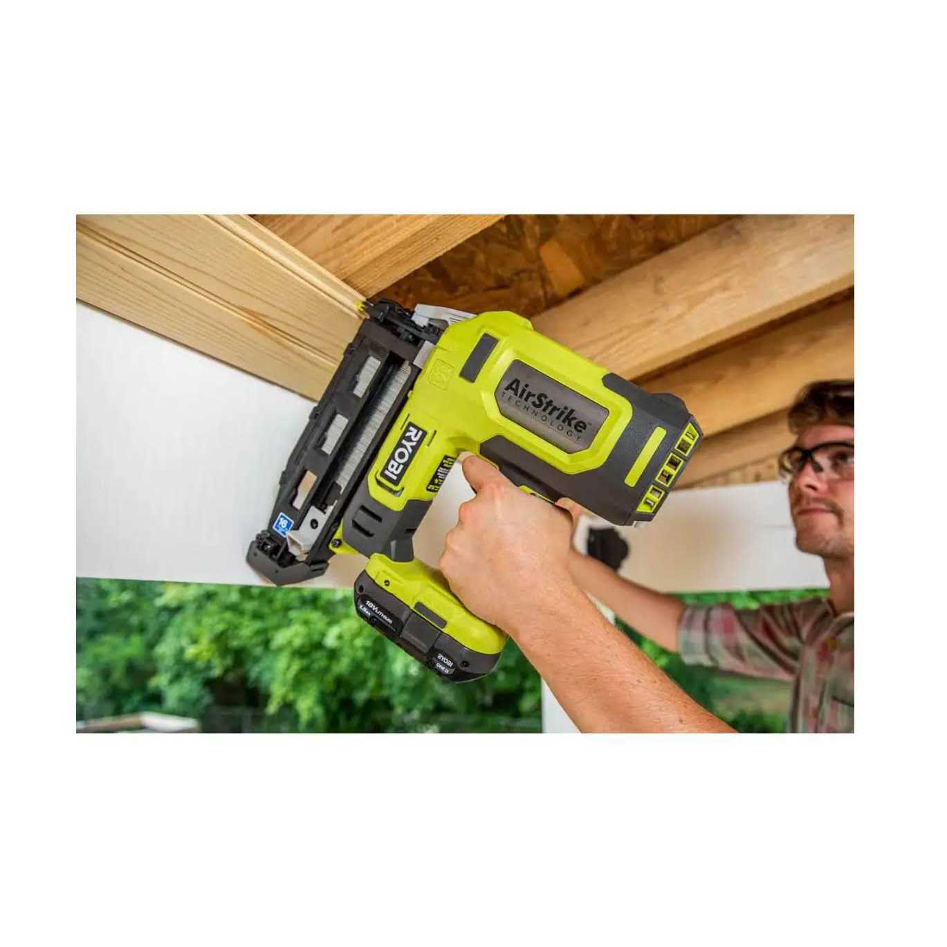 RYOBI ONE+ 18V 16-Gauge Cordless AirStrike Finish Nailer Ah Battery - Image 2