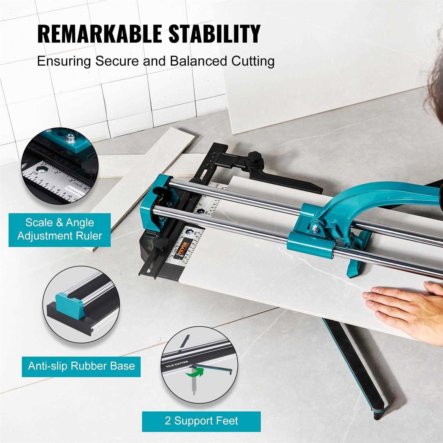 VEVOR Manual Tile Cutter 48 inch Porcelain Ceramic Tile Cutter with Tungsten Carbide Cutting Wheel - Image 3