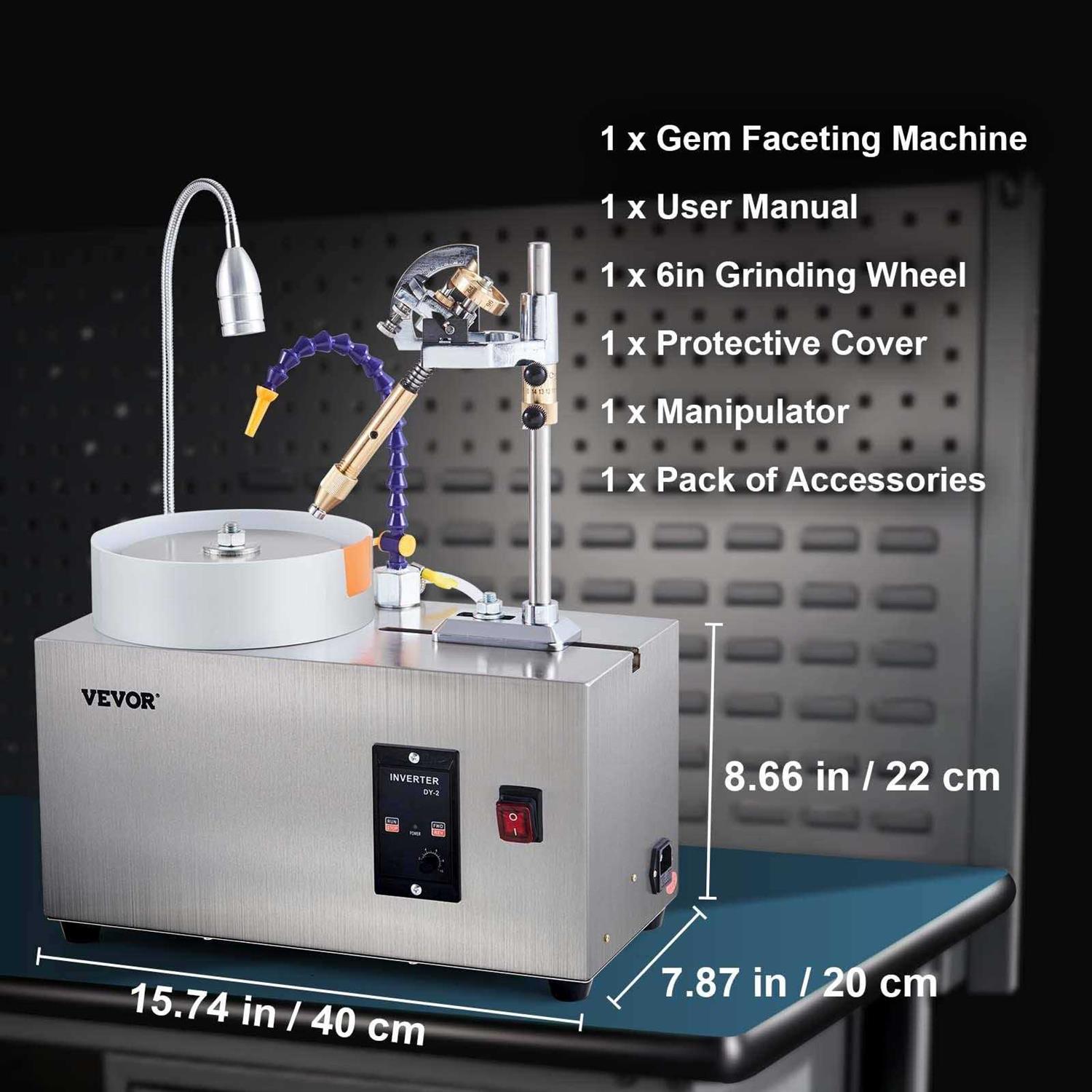VEVOR Gem Faceting Machine 0-2980RPM Adjustable Rotating Speed 180W Jade Grinding Polishing Machine - Image 5