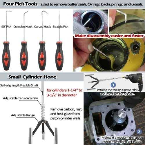 17Pcs Hydraulic Cylinder Repair Tool Kit for Skid Steers Loaders Backhoes - Image 3