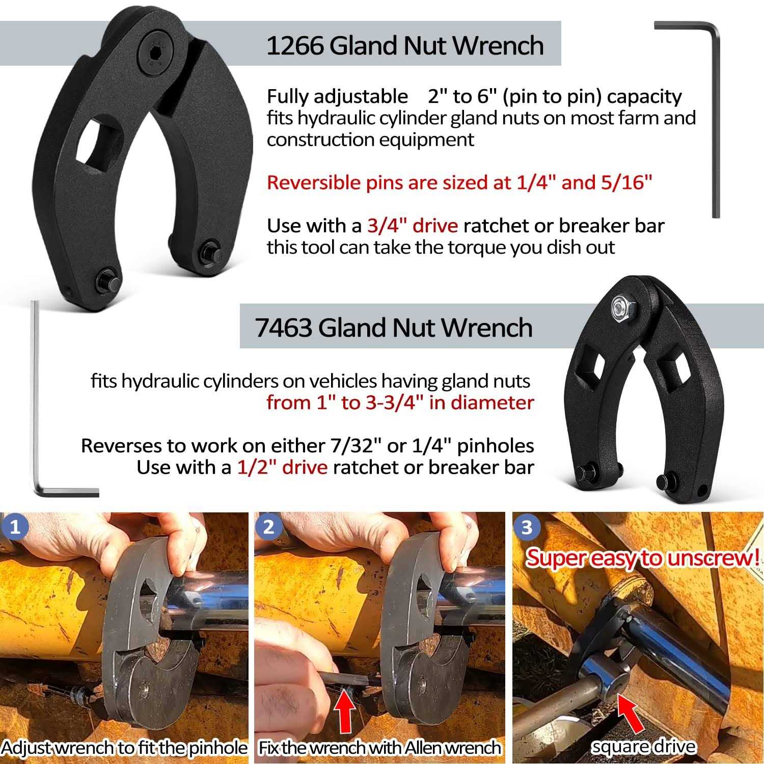 17Pcs Hydraulic Cylinder Repair Tool Kit for Skid Steers Loaders Backhoes - Image 4