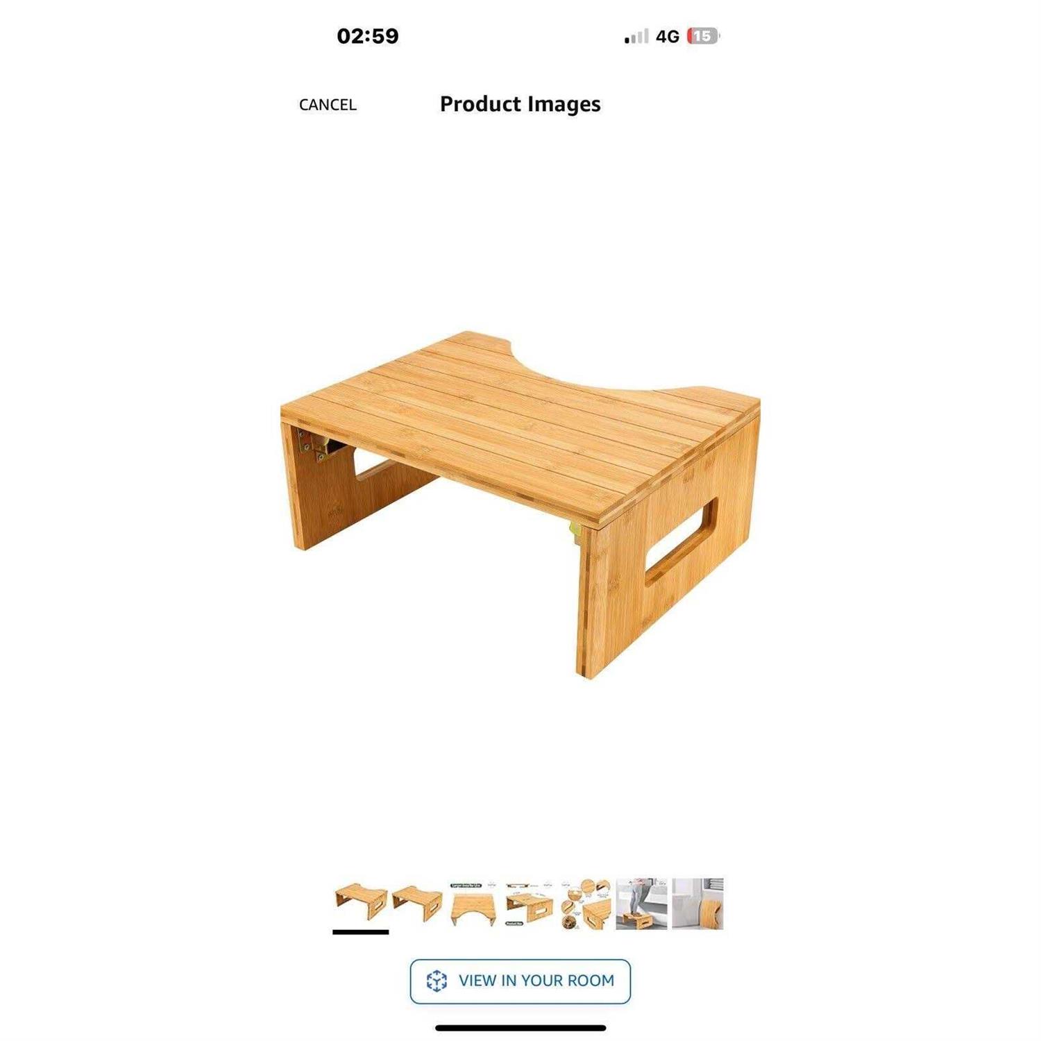 VaeFae Bamboo Toilet Stool, Foldable Potty Stool for Bathroom, Wooden Poop Stool for Adults, Portable and Non-Slip - Image 5