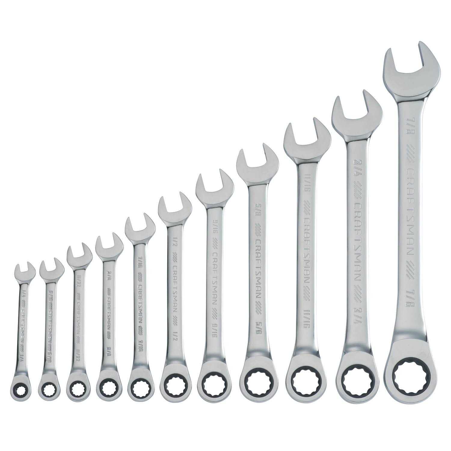 Craftsman SAE Ratcheting Combination Wrench Set 11 pc CMMT87022