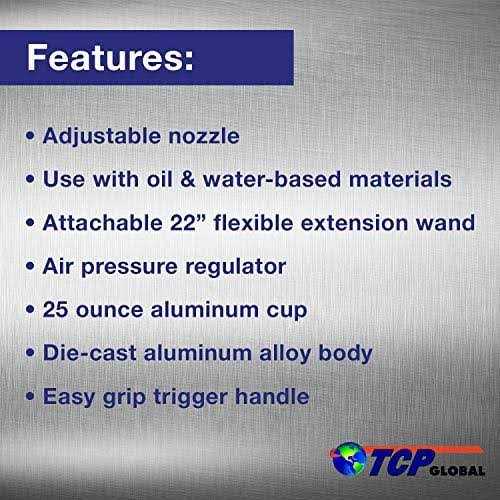 TCP Global Air Rust Proofing and Undercoating Gun with Gauge & Suction Feed Cup - Image 3