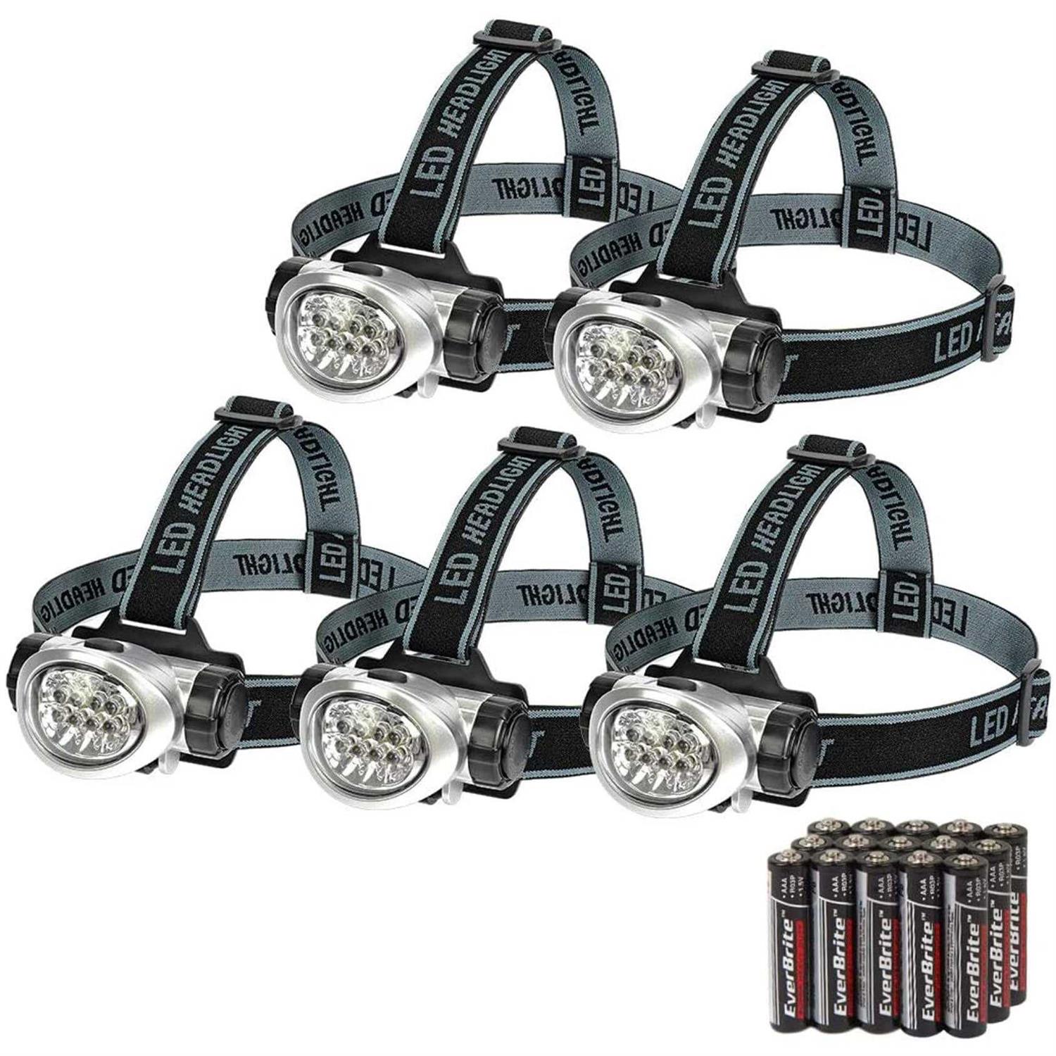 Everbrite 5-Pack LED Headlamp Flashlight for Running