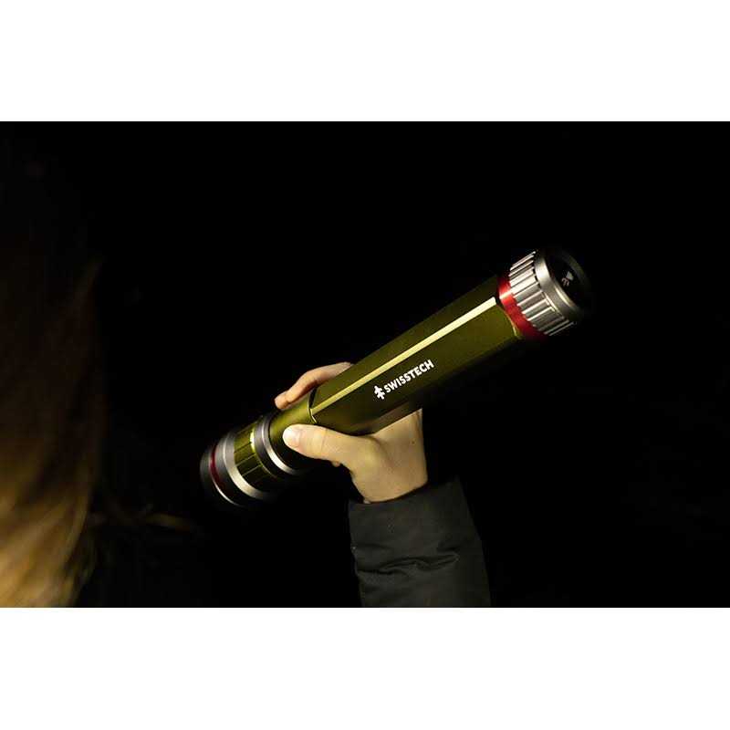 Swiss Tech 6500 Lumen LED Flashlight Rechargeable Dual Power Aa/usb with Charging Bank - Image 4