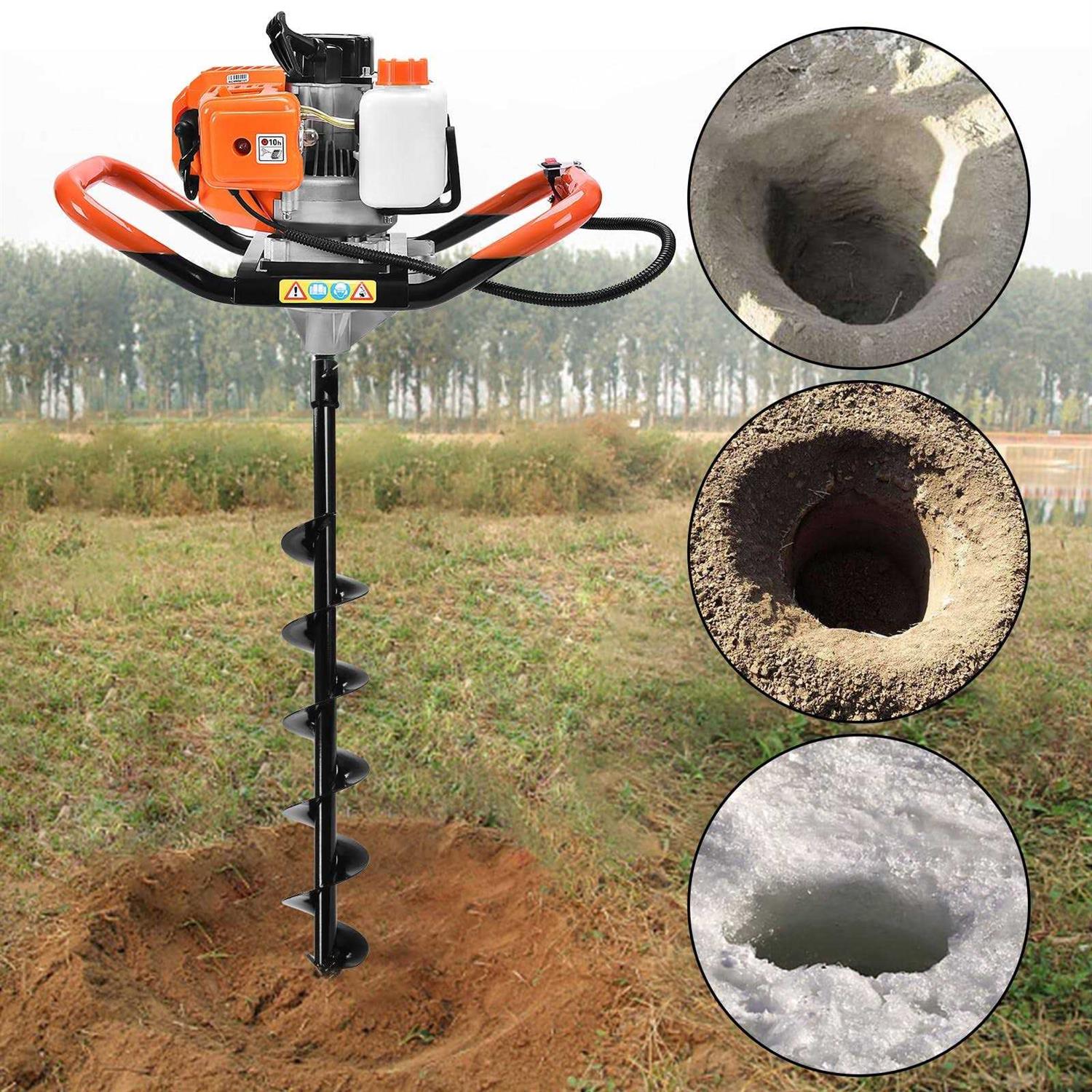 Snnplapla 72cc Auger Post Hole Digger Gas Powered Auger with 3 Earth Drill Bits 4 & 8 & 12 - Image 2