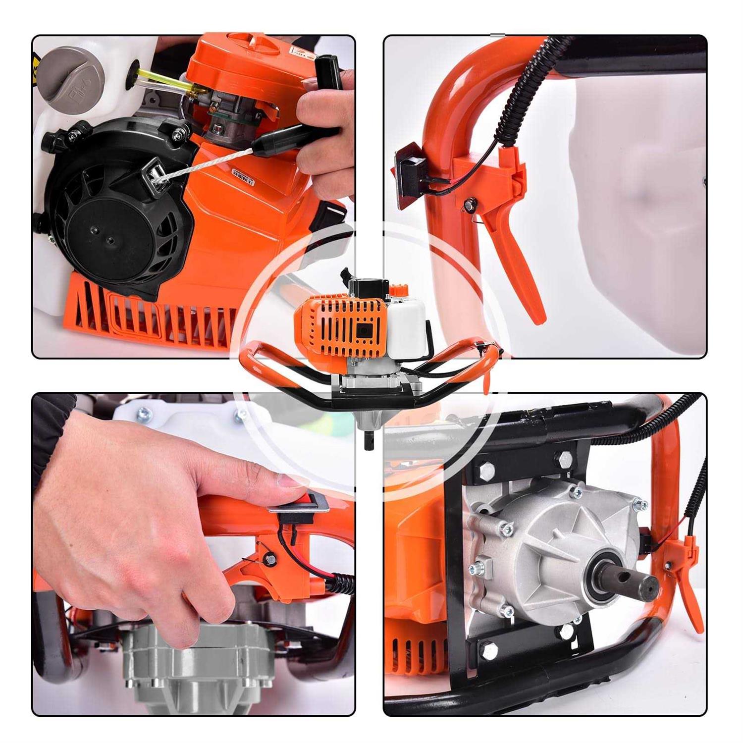Snnplapla 72cc Auger Post Hole Digger Gas Powered Auger with 3 Earth Drill Bits 4 & 8 & 12 - Image 4