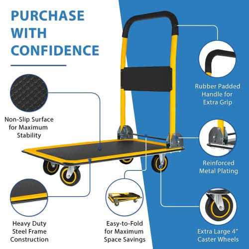 Lifetime Appliance Parts Lifetime Home Upgraded Foldable Push Cart Dolly - Image 5