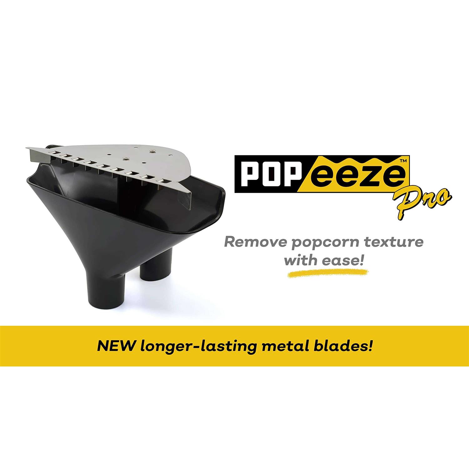 Popeeze Pro popcorn ceiling scraper tool with New Metal Blade Shop Vacuum attachment for removal and repair of acoustic texture ceiling - Image 3