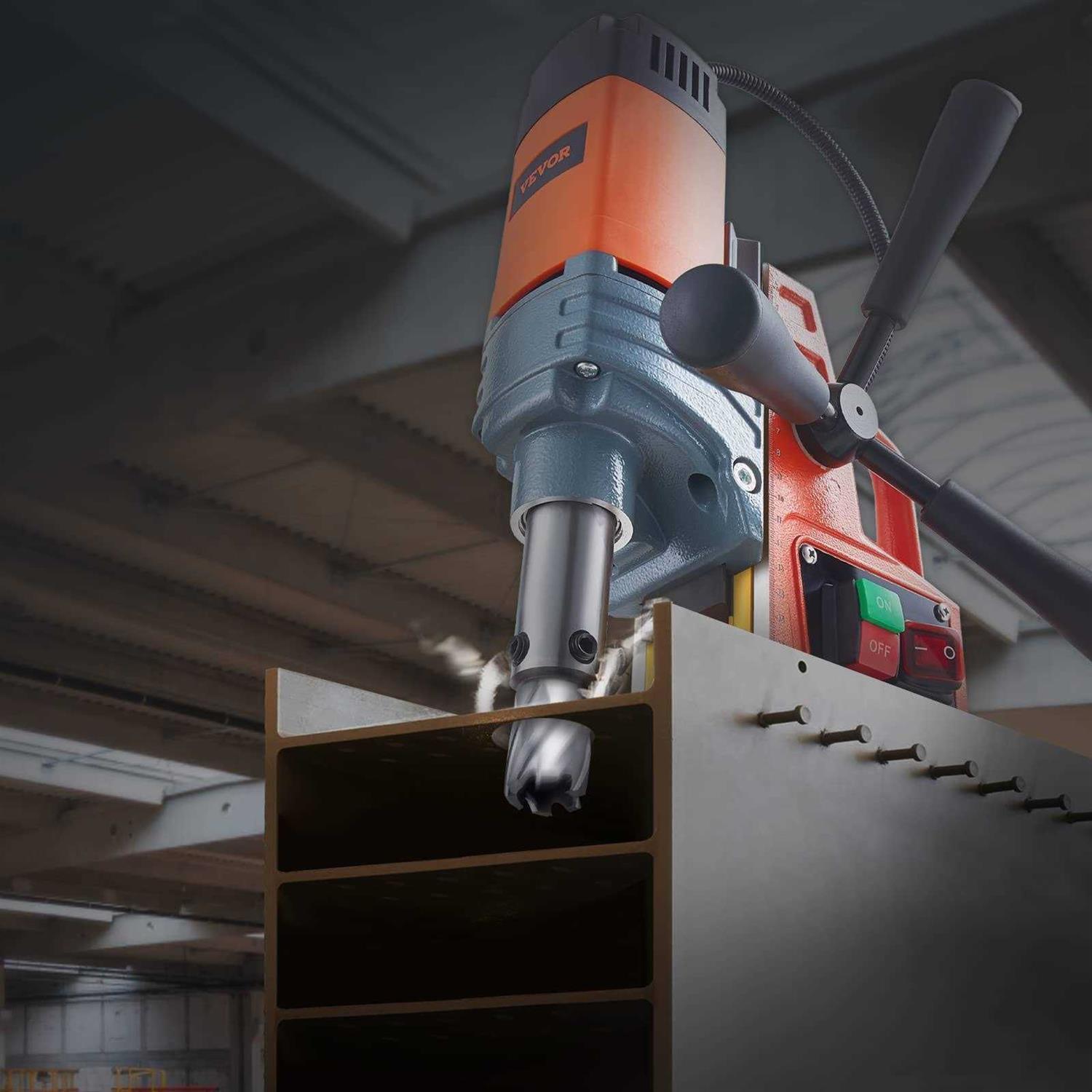 VEVOR Mag Drill Press 1.6 Boring Diameter 2922lbf Power Magnetic Drill with Twist Drill Chuck - Image 4