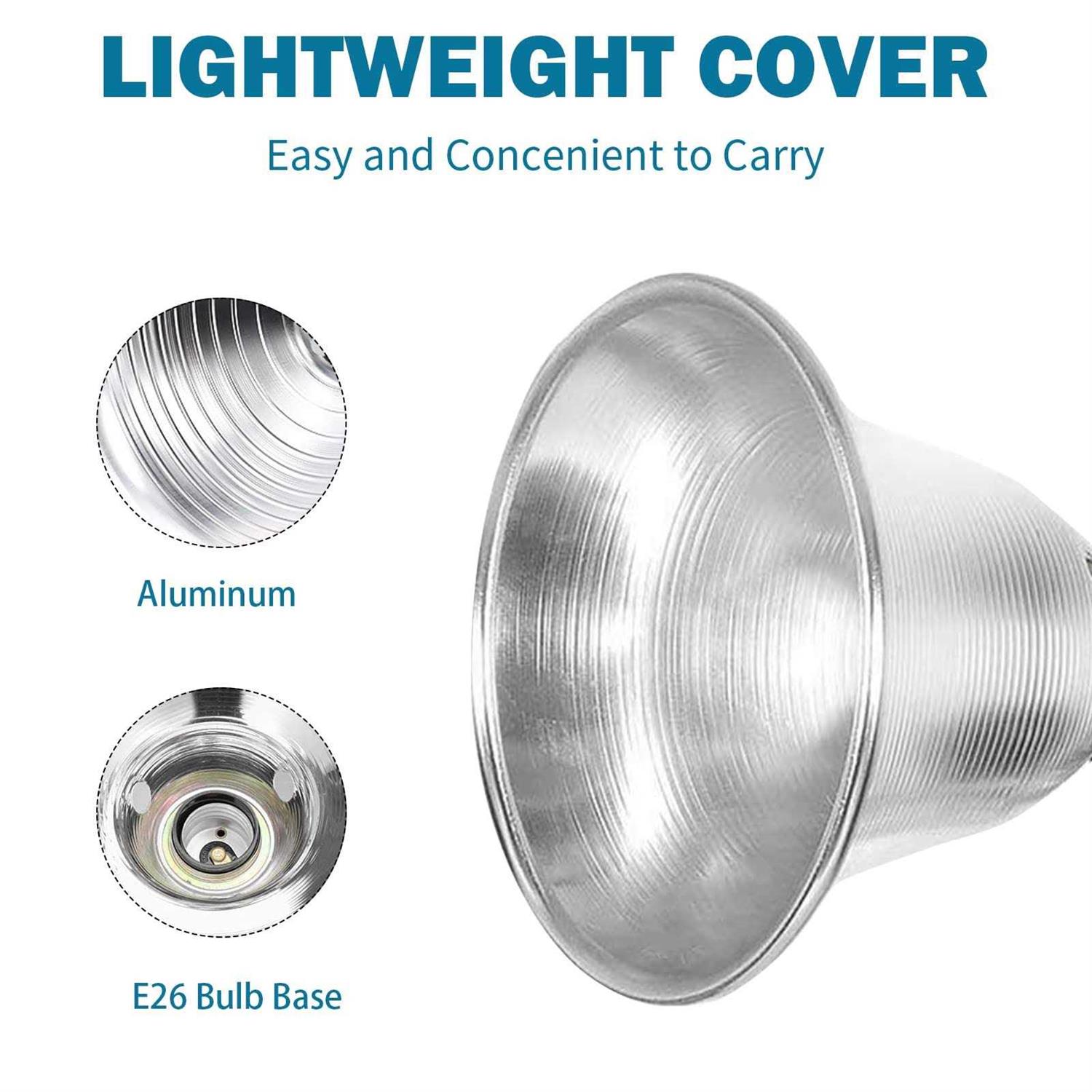 EP Clamp Lamp Light with Detachable 5.5 Inch Aluminum Reflector 60 Watt E26 Socket - Image 2