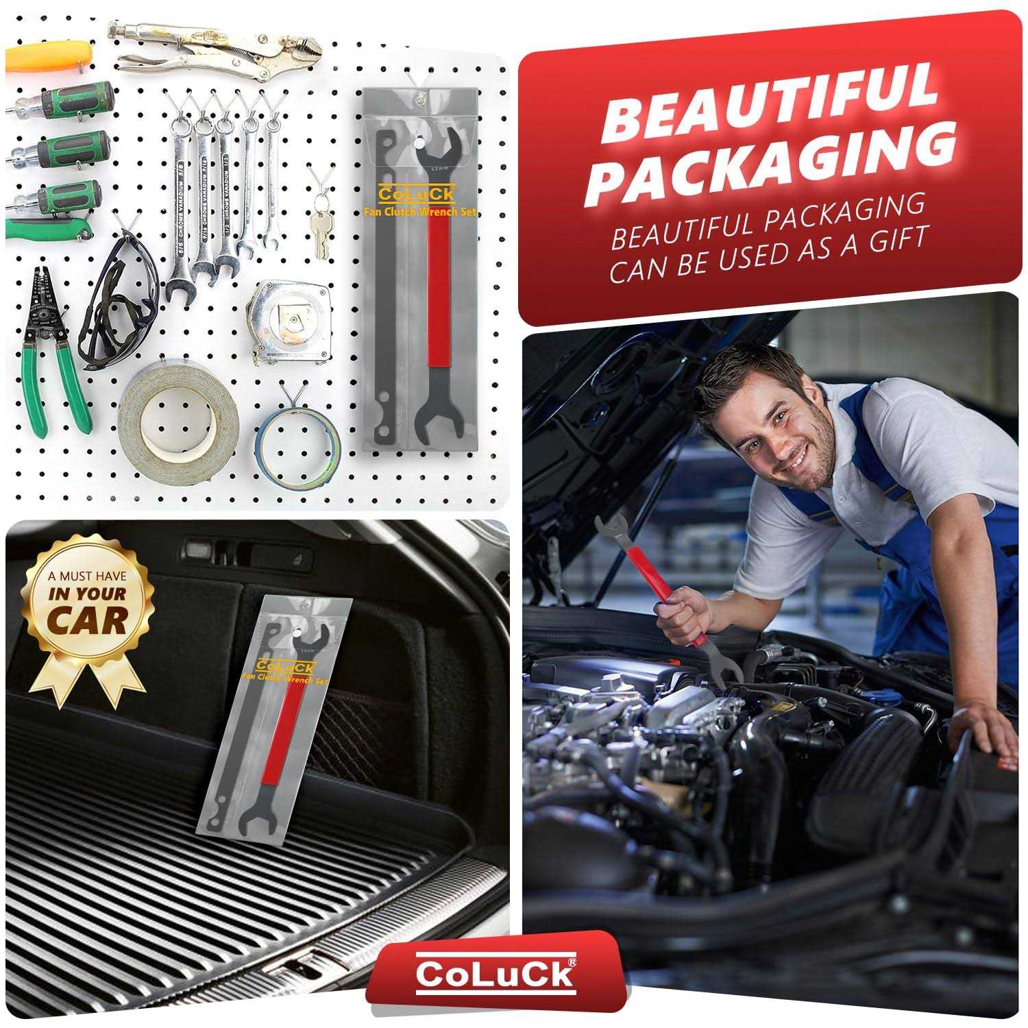 CoLuck Fan Clutch Wrench Set 32mm & 36mm Wrenches Fan Clutch Removal Tool Compatible with BMW - Image 4