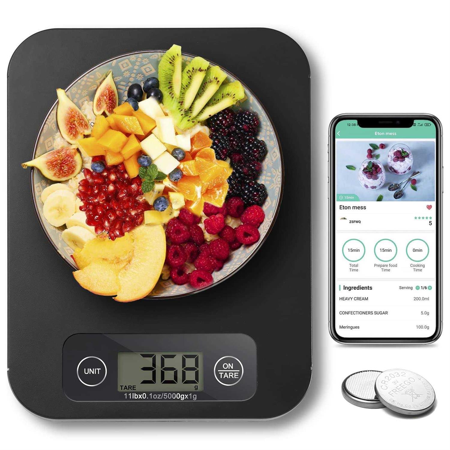 URAMAZ Smart Food Scale for Weight Loss, Kitchen Food Scales Digital Weight Grams and oz with Nutritional Calculator