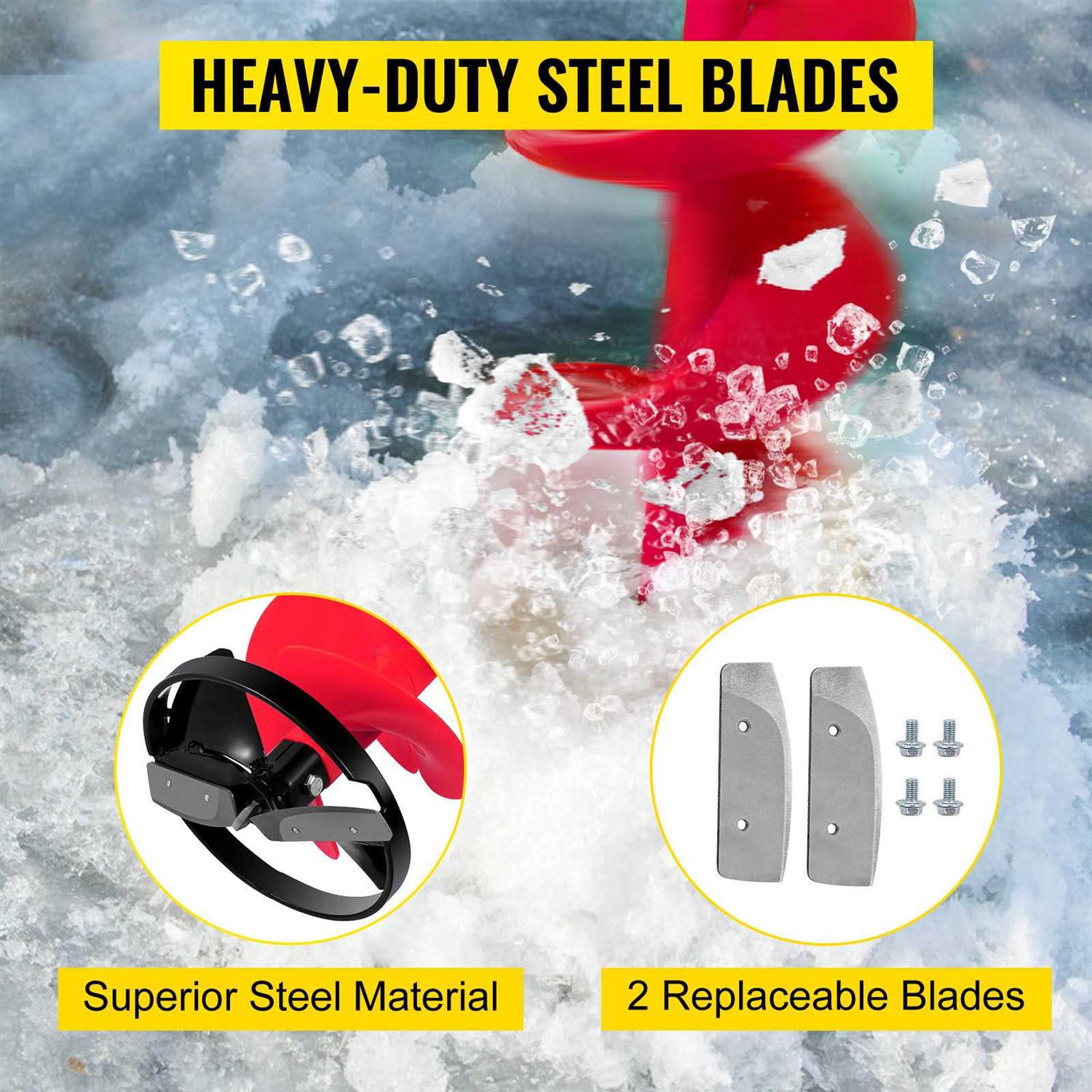 VEVOR 8x41-in Ice Drill Auger Nylon 8-in Ice Auger Bit Rubber BZHSNLYC41348EQK6V0 - Image 4