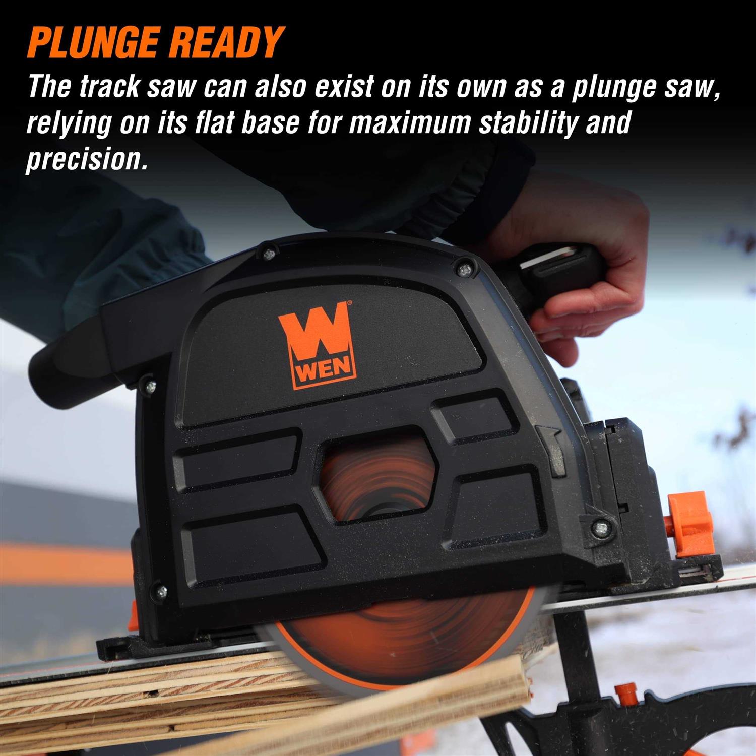 WEN 20-Volt Max 6.5 in. Cordless Brushless Plunge Cut Variable Speed Track Saw - Image 4