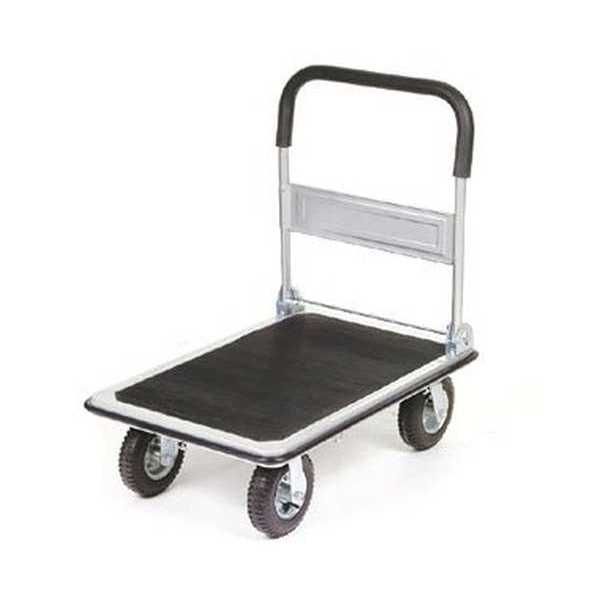 Global Industrial Folding Platform Truck 35x23 Solid Steel Deck - 8 Pneumatic - 600 Lb. Cap.