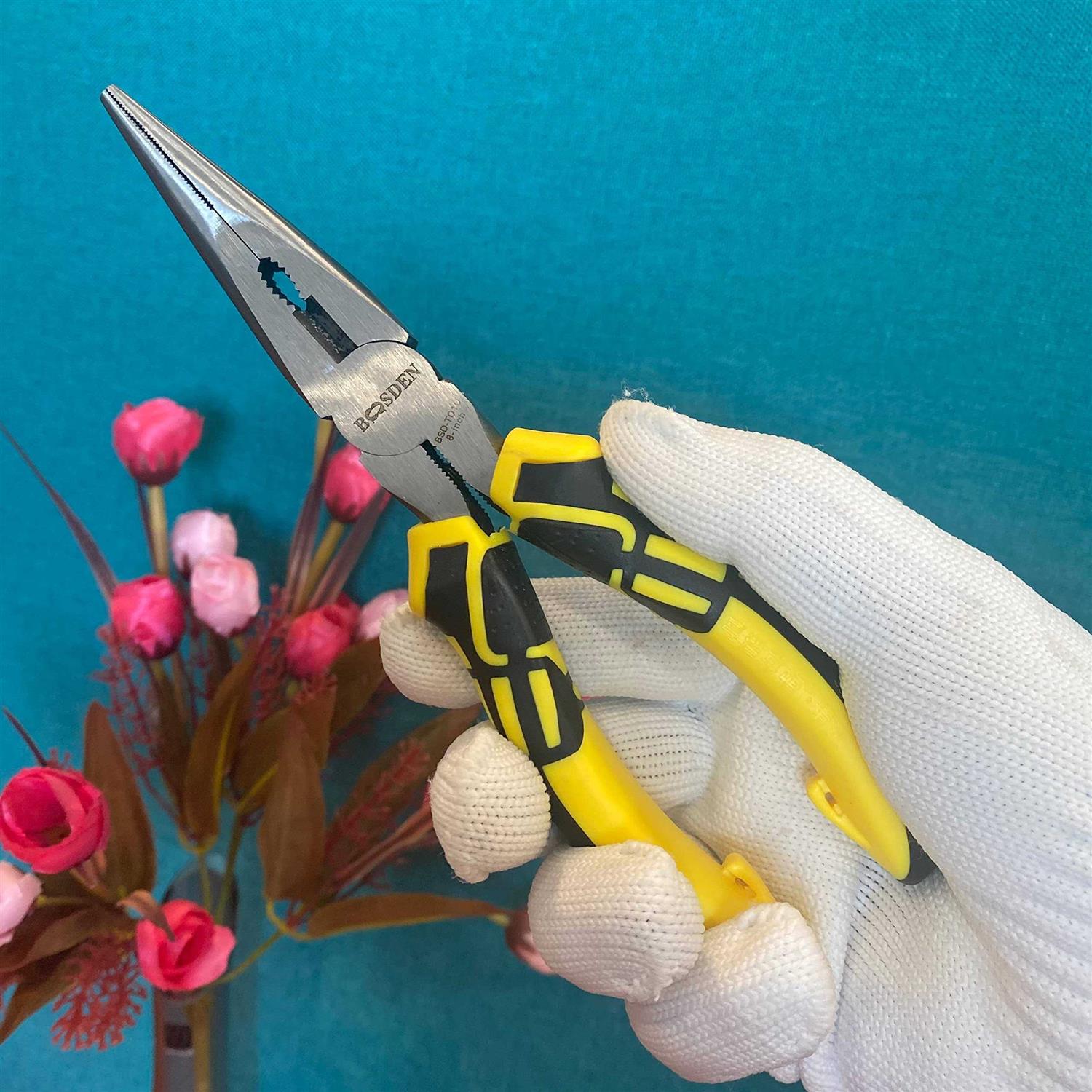 BOOSDEN 8 inch Needle Nose Pliers with Side Cutters Precision Long Nose Pliers with Wire Cutters - Image 4